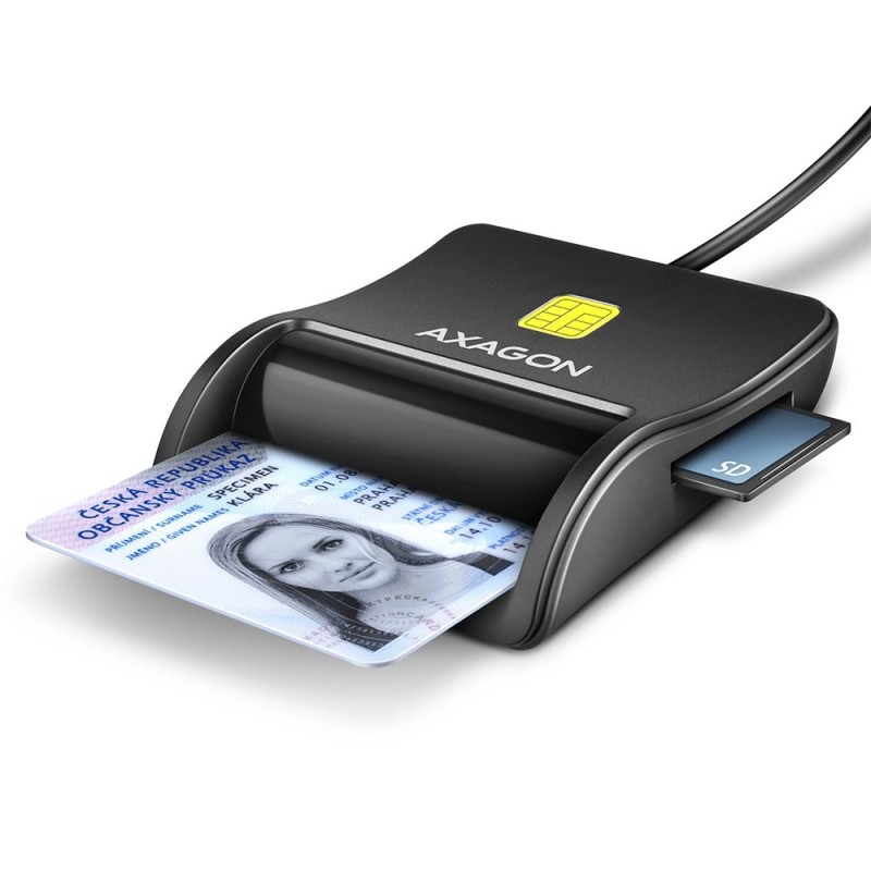 Axagon CRE-SM3SD USB Smart card & SD/microSD/SIM Flat czytnik do kart chipowych Wewnętrzna USB 2.0 Czarny Axagon CRE-SM3SD USB Smart card & SD/microSD/SIM Flat czytnik do kart chipowych Wewnętrzna USB 2.0 Czarny