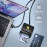 Axagon CRE-SM3SD USB Smart card & SD/microSD/SIM Flat czytnik do kart chipowych Wewnętrzna USB 2.0 Czarny