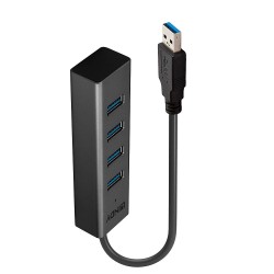 Lindy 43324 huby i koncentratory USB 3.2 Gen 1 (3.1 Gen 1) Type-A 5000 Mbit/s Czarny