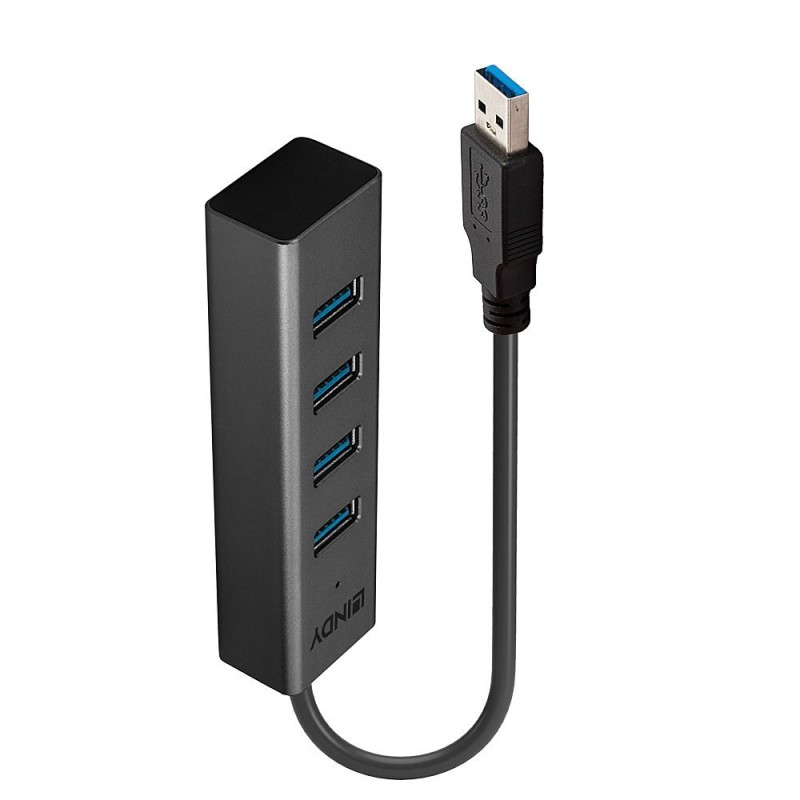 Lindy 43324 huby i koncentratory USB 3.2 Gen 1 (3.1 Gen 1) Type-A 5000 Mbit/s Czarny Lindy 43324 huby i koncentratory USB 3.2 Gen 1 (3.1 Gen 1) Type-A 5000 Mbit/s Czarny