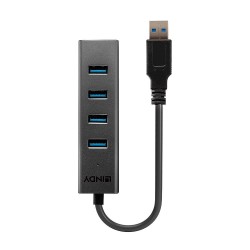 Lindy 43324 huby i koncentratory USB 3.2 Gen 1 (3.1 Gen 1) Type-A 5000 Mbit/s Czarny
