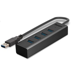 Lindy 43324 huby i koncentratory USB 3.2 Gen 1 (3.1 Gen 1) Type-A 5000 Mbit/s Czarny