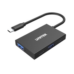UNITEK uHUB Q4 USB 3.2 Gen 1 (3.1 Gen 1) Type-C 10000 Mbit/s Szary