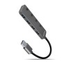Axagon HUE-MSA Superspeed USB-A Switch Hub 4x USB 3.0 aktiv - 20cm schwarz USB 3.2 Gen 1 (3.1 Gen 1) Type-A 5000 Mbit/s Szary