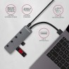 Axagon HUE-MSA Superspeed USB-A Switch Hub 4x USB 3.0 aktiv - 20cm schwarz USB 3.2 Gen 1 (3.1 Gen 1) Type-A 5000 Mbit/s Szary