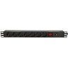 Extralink EXPDU7EU SW | Listwa zasilająca | 19" 1U, 7 gniazd EU, z wyłącznikiem, 2m