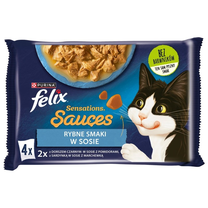 FELIX Sensations Ryba w sosie - mokra karma dla kota - 4x 85g FELIX Sensations Ryba w sosie - mokra karma dla kota - 4x 85g