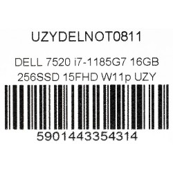 DELL LATITUDE 7520 i7-1185G7 16GB 256SSD 15,6" FHD Win11pro + zasilacz UŻYWANY