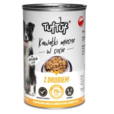 Tuf Tuf Puszka kawałki mięsne z drobiem dla psa 1250g