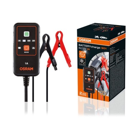 Prostownik BATTERYcharge 901, napięcie ładowania: 6/12 V OSRAM, prąd ładowania: 1A