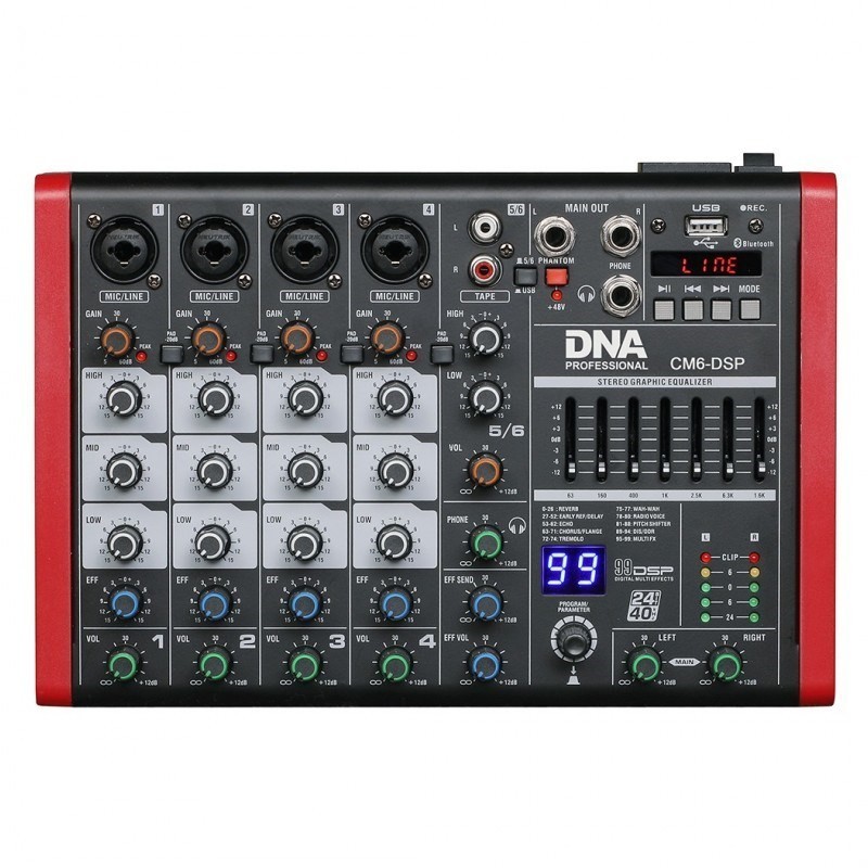 Mikser audio DNA CM6-DSP USB MP3 Bluetooth Phantom