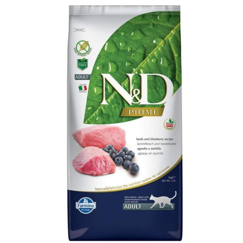 FARMINA N&D Prime Lamb & Blueberry Adult - sucha karma dla kota - 5kg FARMINA N&D Prime Lamb & Blueberry Adult - sucha karma dla kota - 5kg