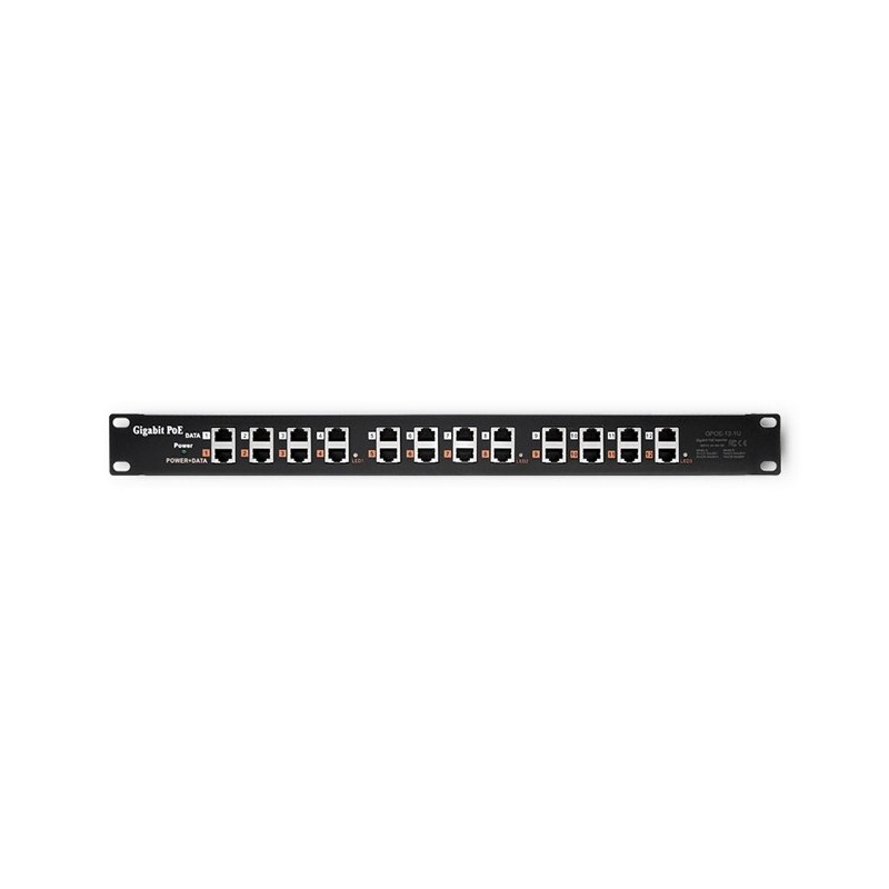 QOLTEC PATCH PANEL RACK | 12 PORTÓW | POE | CZARNY