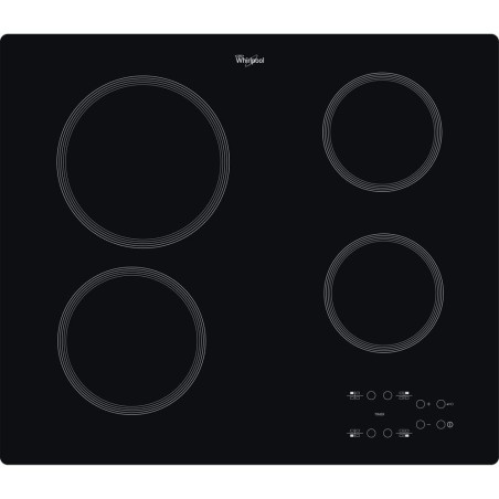 Whirlpool AKT 801/NE płyta kuchenna Czarny Wbudowany 58 cm Płyta ceramiczna 4 stref(y)