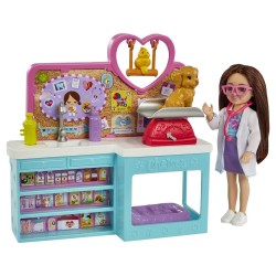 Barbie Chelsea Zestaw Weterynarz + lalka HGT12