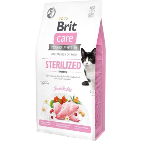 BRIT CARE Cat Grain-Free Sterilised Sensitive - sucha karma z królikiem dla kotów wysterylizowanych - 7 kg