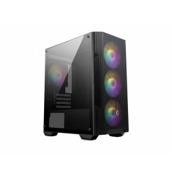 MSI MAG FORGE M100A zabezpieczenia & uchwyty komputerów Micro Tower Czarny, Przezroczysty