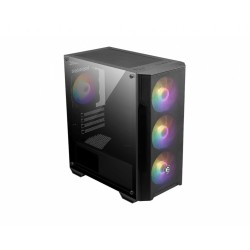 MSI MAG FORGE M100A zabezpieczenia & uchwyty komputerów Micro Tower Czarny, Przezroczysty