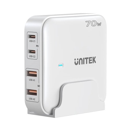 Sieciowa ładowarka GaN - Unitek P1228AWH01-EU | 70W 2x USB-C 2x USB-A