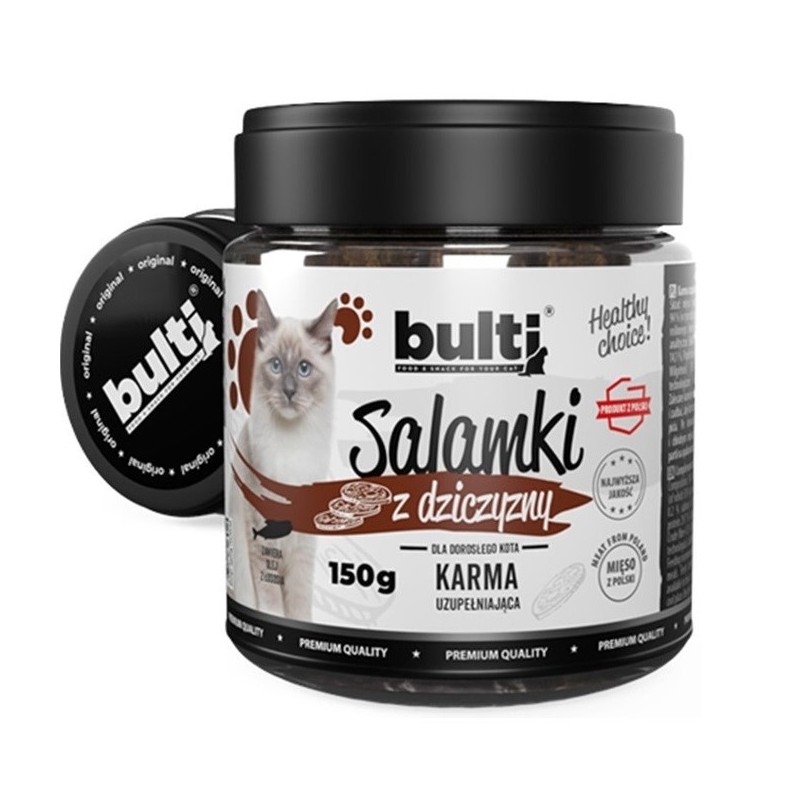 BULTI Salamki z dziczyzny przysmak dla kota 150g