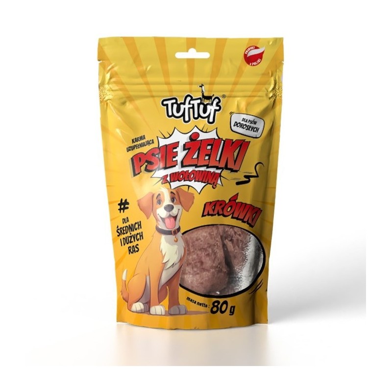 Tuf Tuf Psie żelki - krówki wołowe 80g
