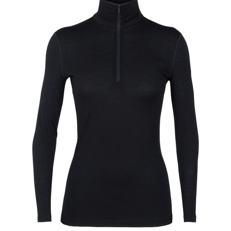 Bluza termoaktywna damska Icebreaker 200 Oasis L/S Half Zip - blk