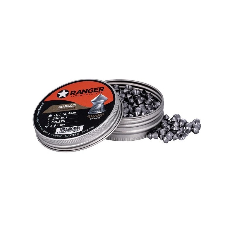 Śrut 5,5 mm RANGER Diabolo Sharp szpic 250 szt. 1,00 g