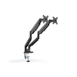 Ramię biurkowe podwójne (zacisk) 2xLCD max. 32"max. 2x 9kg uchylno-obrotowe czarny