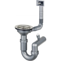 Syfon do zlewozmywaka stalowego 1-komorowego - odpływ 3.5"