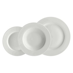 LA PORCELLANA BIANCA ESSENZIALE Zestaw 12 talerzy z rantem