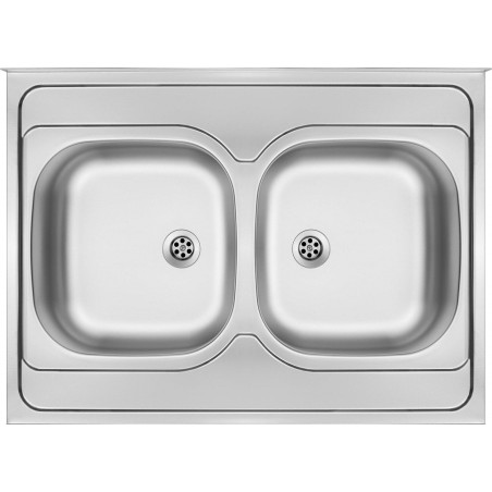 Zlewozmywak stalowy 2-komorowy - nakładany ZM6_020N 5907650846543