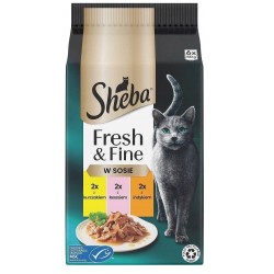 Sheba Fresh Fine mix kurczak łosoś indyk w sosie mokra karma dla kota 6x50g