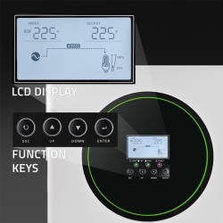 Qoltec Hybrydowy inwerter solarny Off-Grid 3500W | 100A | 24V | MPPT | BMS | opcja Wi-fi | Sinus | Power factor 1.0