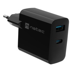 NATEC ŁADOWARKA RIBERA GAN 1x USB-A + 1x USB-C 45W CZARNA