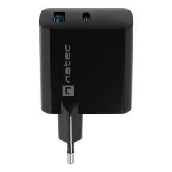 NATEC ŁADOWARKA RIBERA GAN 1X USB-A + 1X USB-C 45W CZARNA NUC-2143