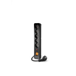 ACAR X5 Czarny 5 x gniazdo sieciowe 230 V 1,5 m
