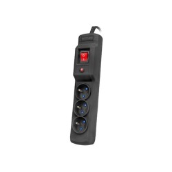 Armac Multi M3 | Listwa zasilająca | przeciwprzepięciowa, 3 gniazda, przewód 5m, czarna