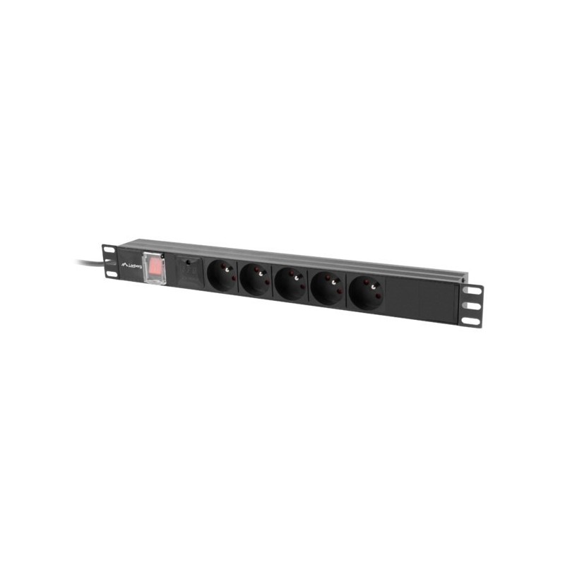 Lanberg PDU-05E-0200-IEC-BK rozdzielacz zasilania PDU 5 x gniazdo sieciowe 1U Czarny Lanberg PDU-05E-0200-IEC-BK rozdzielacz zasilania PDU 5 x gniazdo sieciowe 1U Czarny