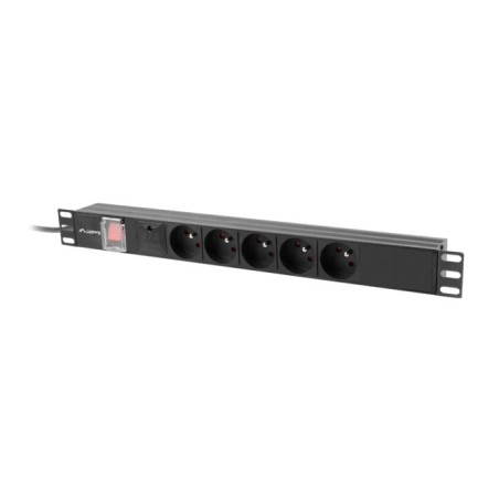 Lanberg PDU-05E-0200-IEC-BK rozdzielacz zasilania PDU 5 x gniazdo sieciowe 1U Czarny