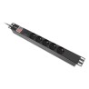 Lanberg PDU-05E-0200-IEC-BK rozdzielacz zasilania PDU 5 x gniazdo sieciowe 1U Czarny