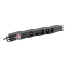 Lanberg PDU-05E-0200-IEC-BK rozdzielacz zasilania PDU 5 x gniazdo sieciowe 1U Czarny