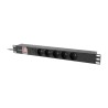 Lanberg PDU-05E-0200-IEC-BK rozdzielacz zasilania PDU 5 x gniazdo sieciowe 1U Czarny