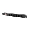 LISTWA ZASILAJĄCA RACK PDU 19" LANBERG 1U 10A 6X 230V PL 2M CZARNA C14