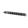 Lanberg PDU-06F-0200-BK rozdzielacz zasilania PDU 6 x gniazdo sieciowe 1U Czarny