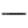 Lanberg PDU-06F-0200-BK rozdzielacz zasilania PDU 6 x gniazdo sieciowe 1U Czarny