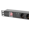 Lanberg PDU-06F-0200-BK rozdzielacz zasilania PDU 6 x gniazdo sieciowe 1U Czarny