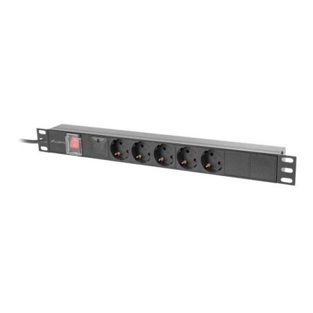 Lanberg PDU-05F-0200-BK rozdzielacz zasilania PDU 5 x gniazdo sieciowe 1U Czarny