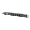Lanberg PDU-05F-0200-BK rozdzielacz zasilania PDU 5 x gniazdo sieciowe 1U Czarny