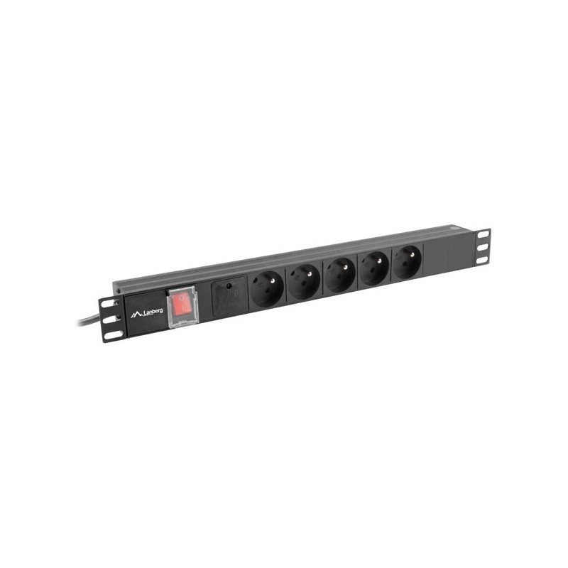 Lanberg PDU-05E-0200-BK rozdzielacz zasilania PDU 5 x gniazdo sieciowe 1U Czarny Lanberg PDU-05E-0200-BK rozdzielacz zasilania PDU 5 x gniazdo sieciowe 1U Czarny
