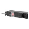 Lanberg PDU-05E-0200-BK rozdzielacz zasilania PDU 5 x gniazdo sieciowe 1U Czarny